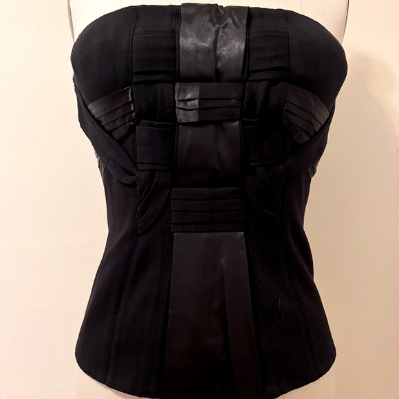 BCBG MaxAzria Satin Ribbon Strapless Corset-Size S - Picture 1 of 8